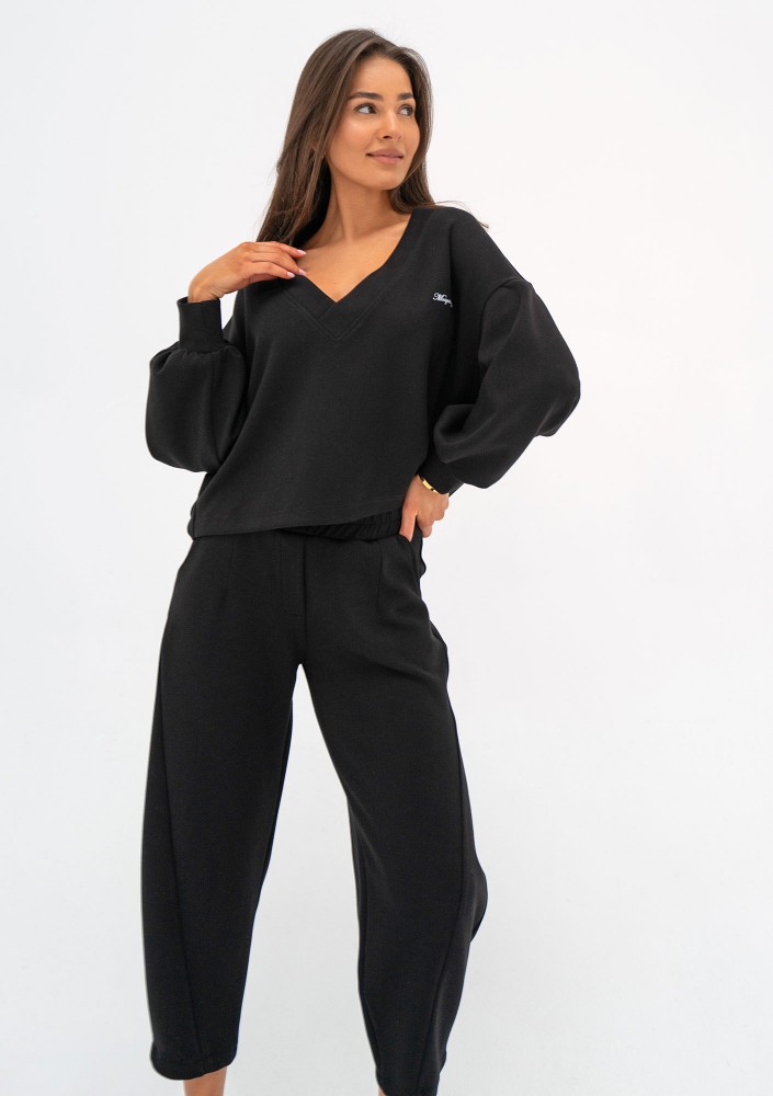 Ollie - Black rayon sweatpants