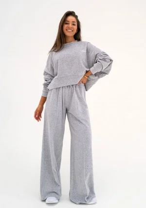 Costa Velvet - Melange grey velvet sweatshirt