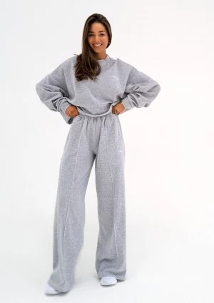 Costa Velvet - Melange grey velvet sweatshirt