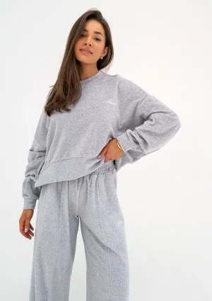 Costa Velvet - Melange grey velvet sweatshirt