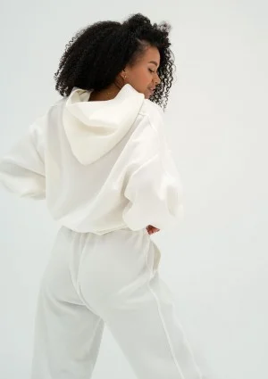 Chase - Ecru rayon hoodie