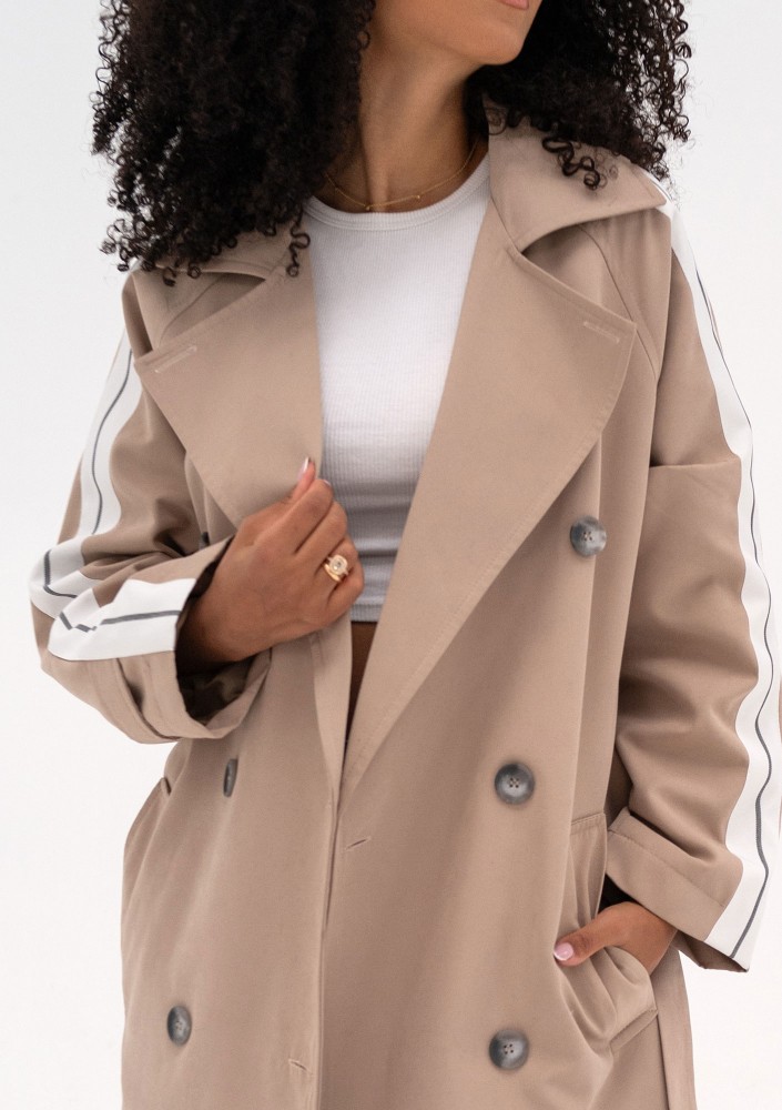 Dogan - Trencz z lampasami Beige