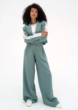 Cora - Blue wide pants with stripes