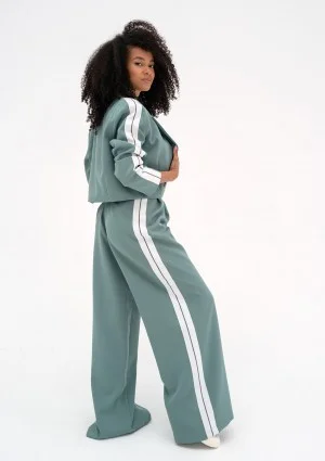 Cora - Blue wide pants with stripes