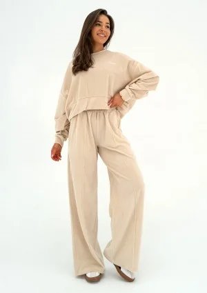 Costa Velvet - Beige velvet sweatshirt