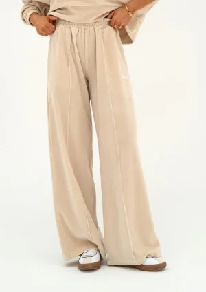 Costa Velvet - Beige velvet sweatpants