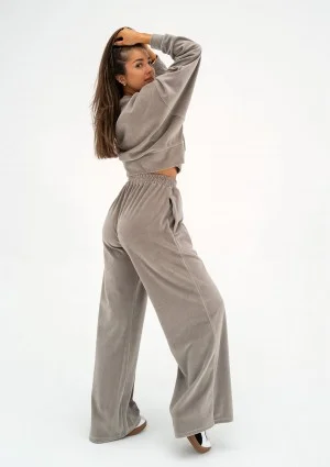 Costa Velvet - Taupe velvet sweatpants