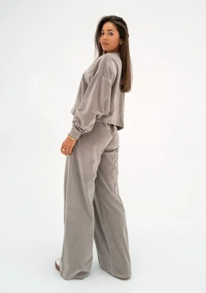 Costa Velvet - Taupe velvet sweatshirt