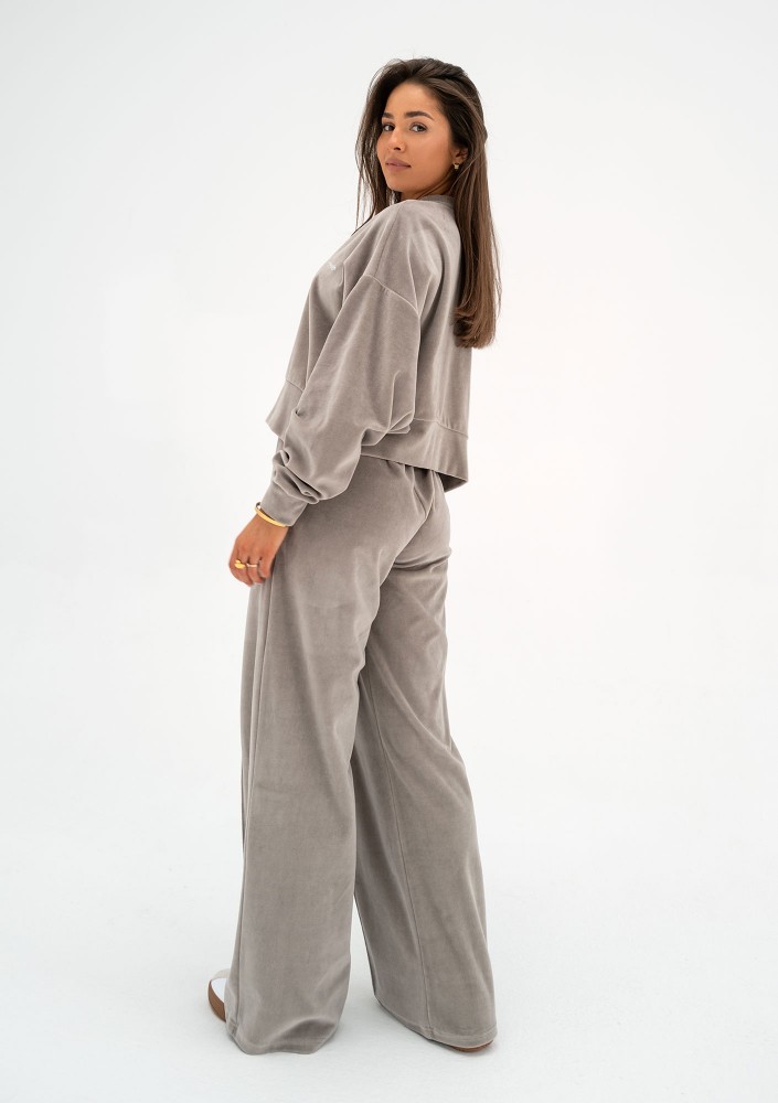 Costa Velvet - Bluza velvet Taupe