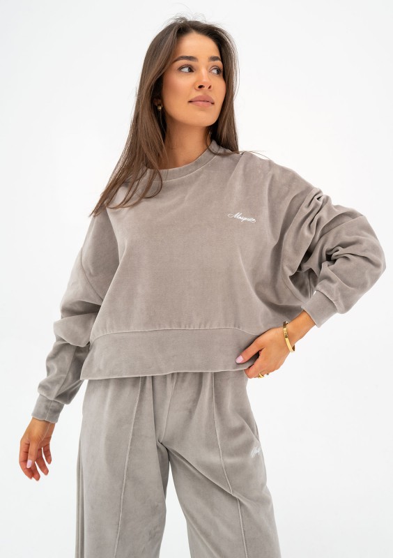 Costa Velvet - Bluza velvet Taupe