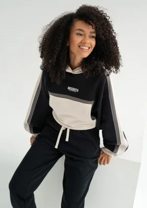 Fame - Tricolor hoodie Black