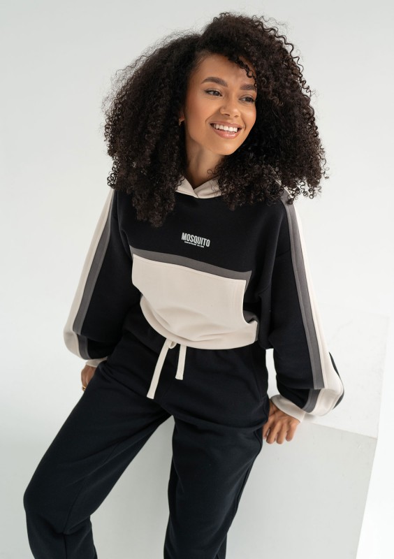 Fame - Tricolor hoodie Black