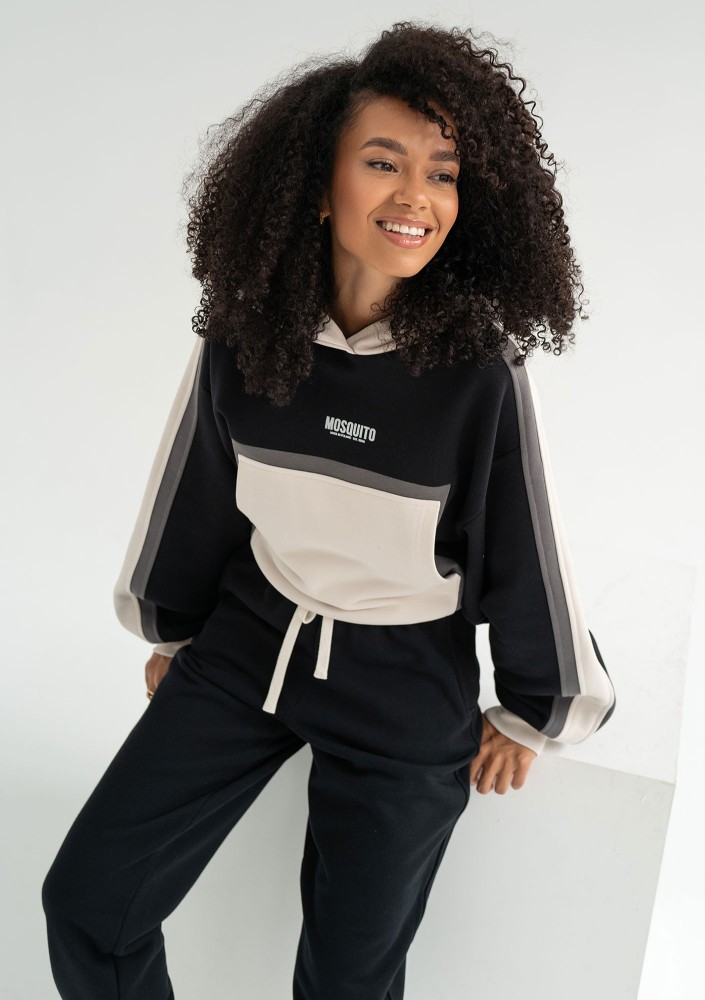 Fame - Tricolor hoodie Black