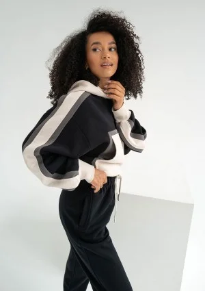 Fame - Tricolor hoodie Black