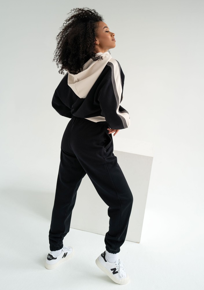 Fame - Tricolor hoodie Black