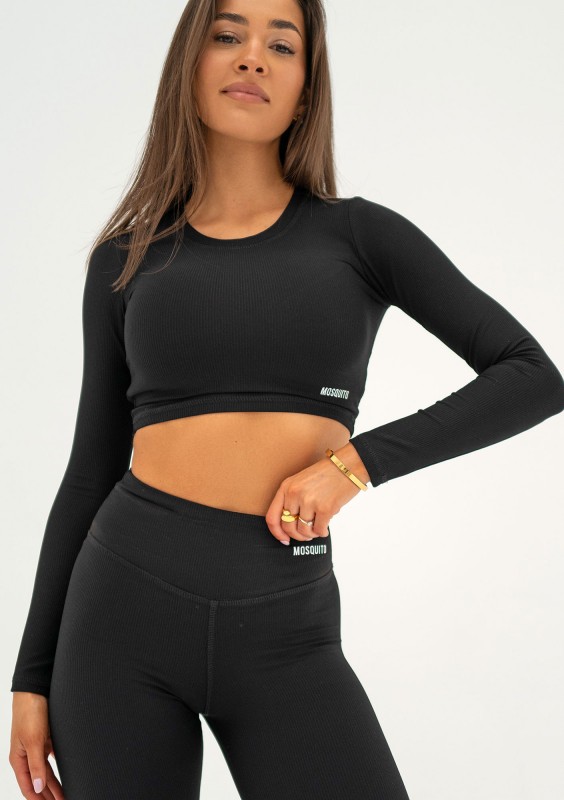 Pure Long - Short black pinstriped top