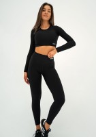 Hi Pure - Black pinstriped leggings