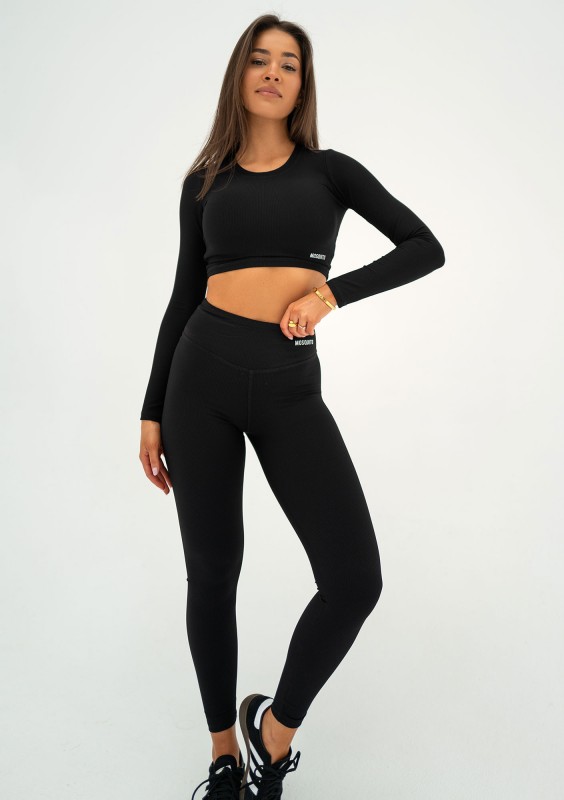 Hi Pure - Legginsy prążkowane Black