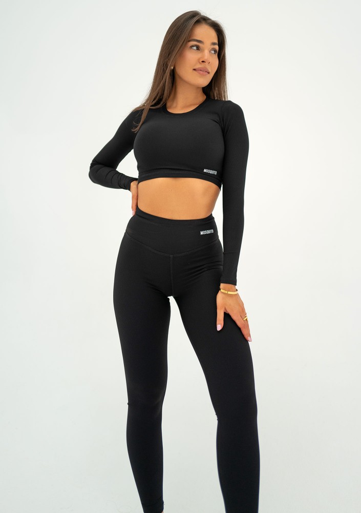 Hi Pure - Legginsy prążkowane Black