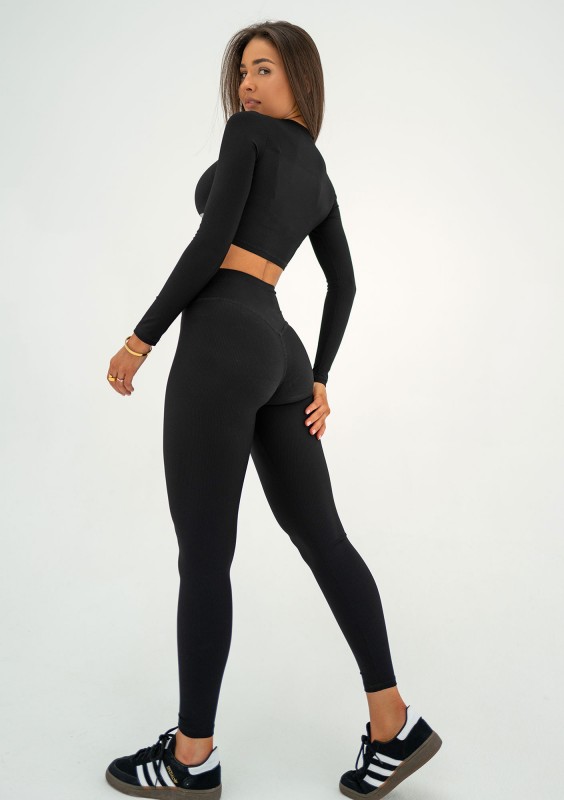 Hi Pure - Black pinstriped leggings