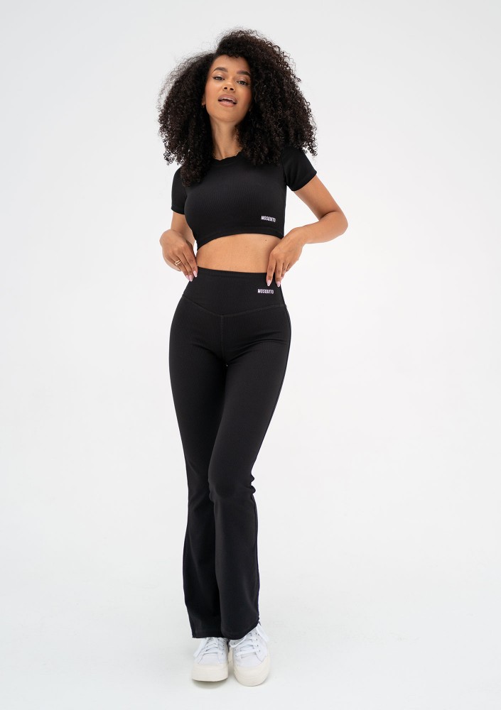 Pure Short - Top prążkowany Black