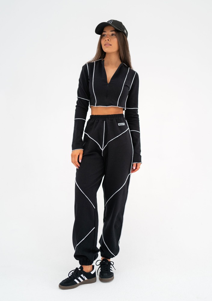 Jett - Krótka bluza Czarna