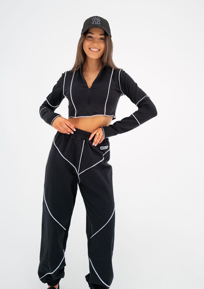 Jett - Krótka bluza Czarna