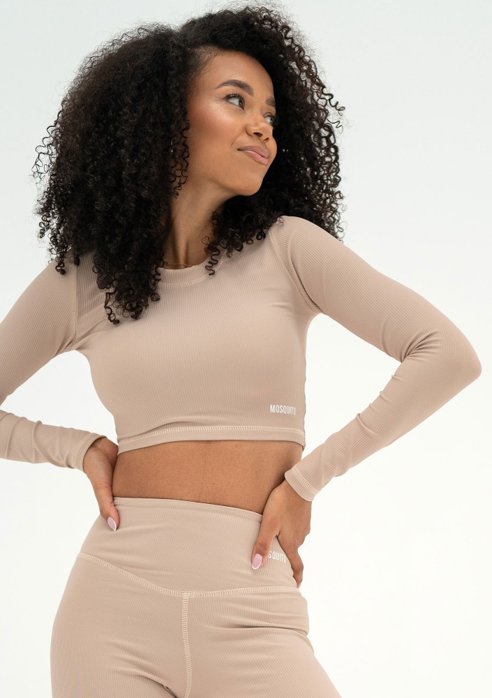 Pure Long - Top prążkowany Beige