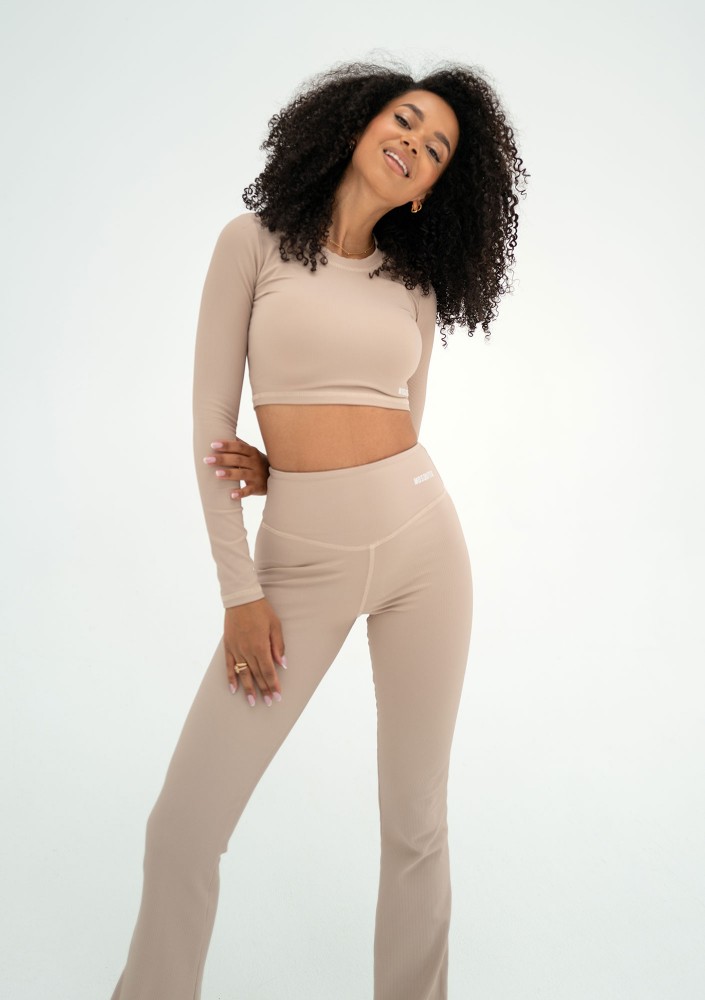 Pure Long - Short beige pinstriped top