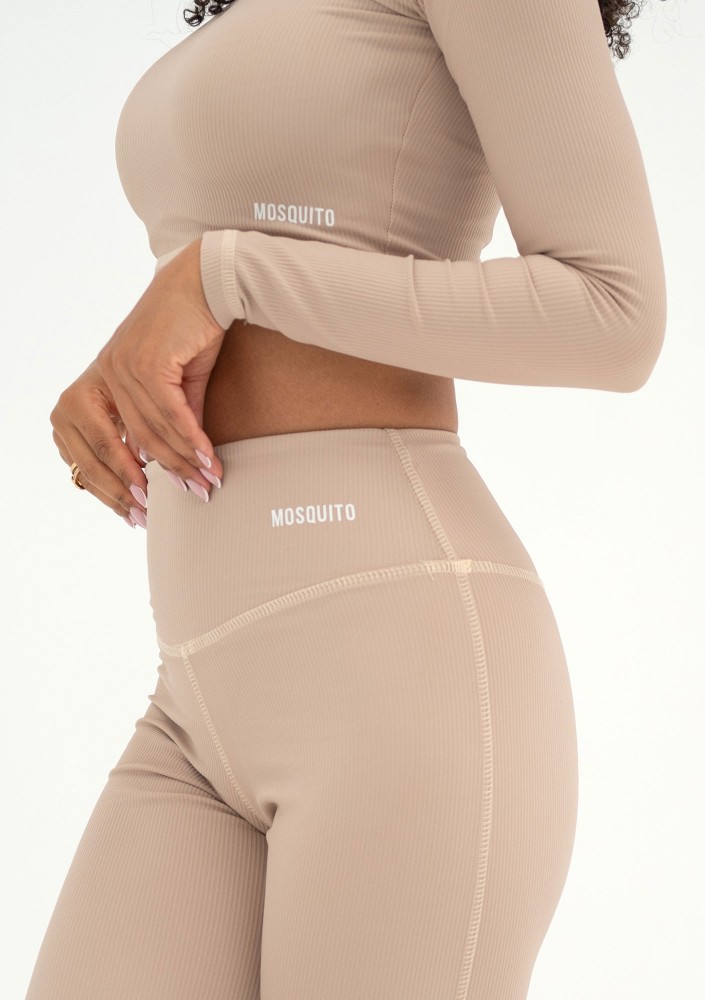 Pure Long - Short beige pinstriped top