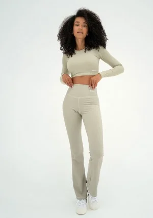 Pure Long - Short pistachio pinstriped top