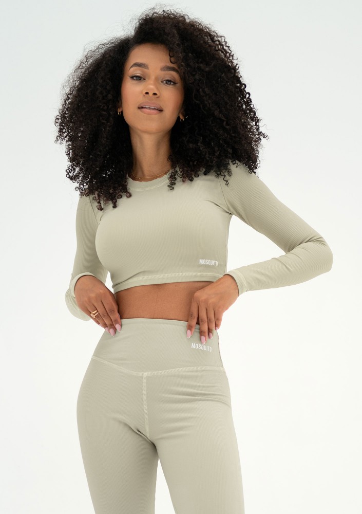 Pure Long - Short pistachio pinstriped top