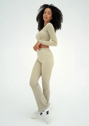 Pure Long - Short pistachio pinstriped top