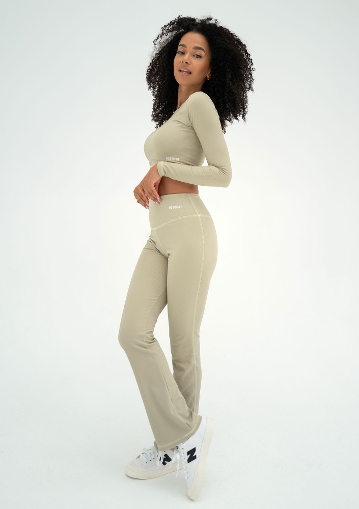 Pure Long - Short pistachio pinstriped top