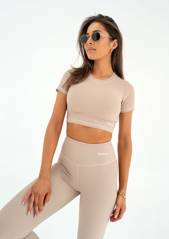 Pure Short - Beige pinstriped top