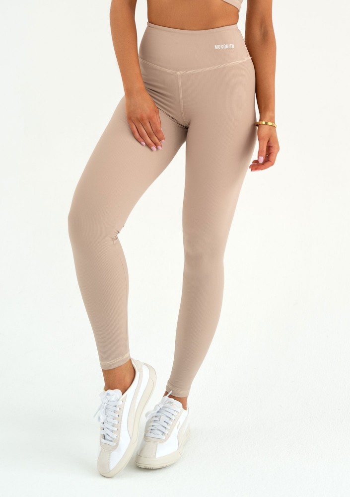 Hi Pure - Beige pinstriped leggings
