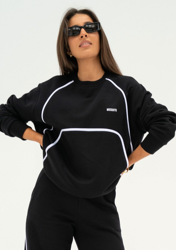 Cush - Black sweatshirt with trims