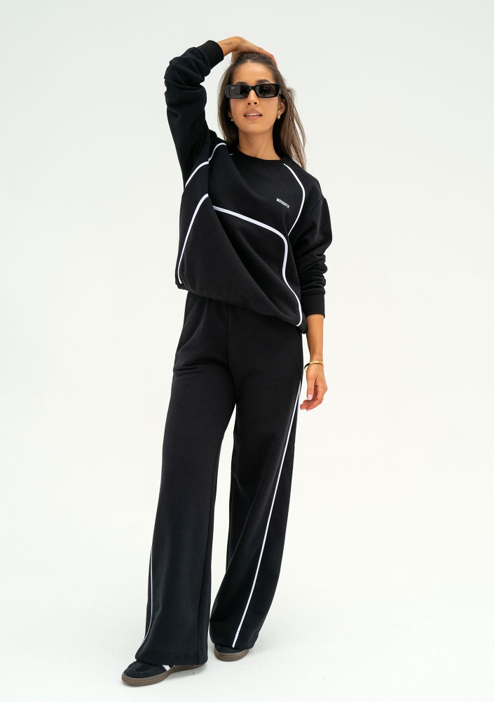 Cush - Black sweatshirt with trims