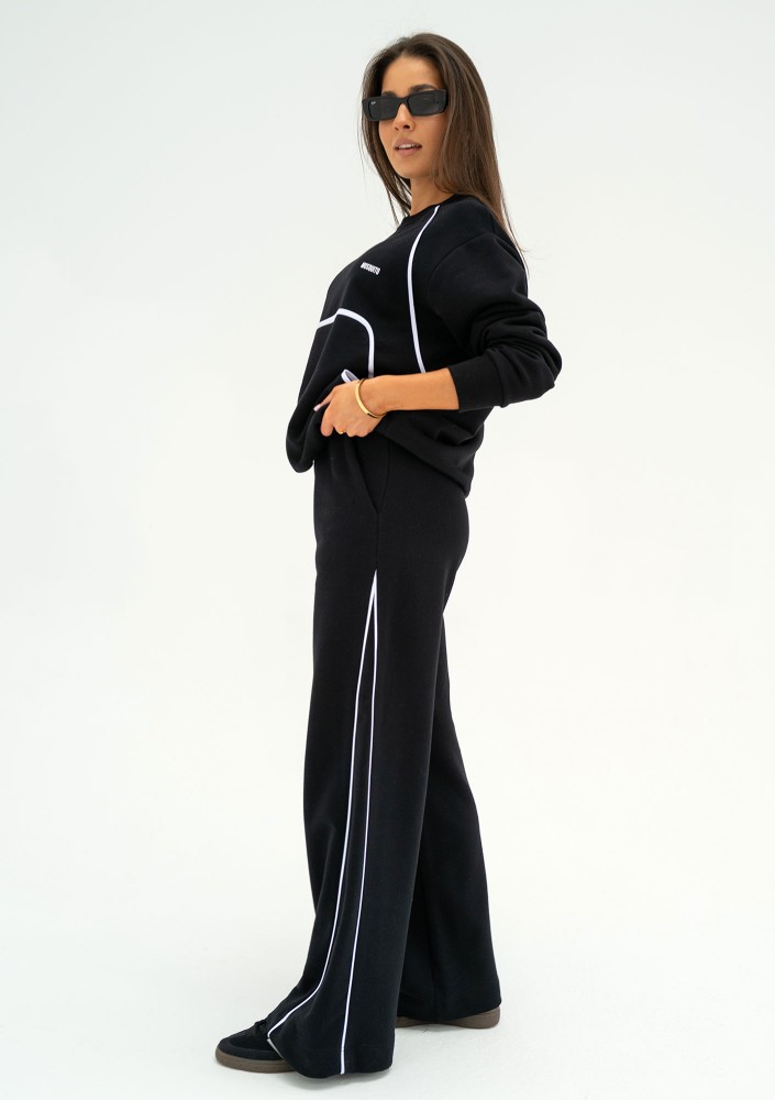 Cush - Black sweatshirt with trims