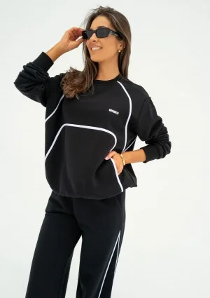 Cush - Black sweatshirt with trims