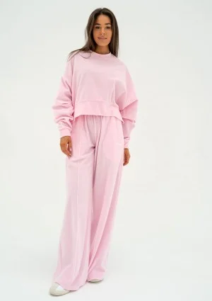 Costa Velvet - Pastel pink velvet sweatpants