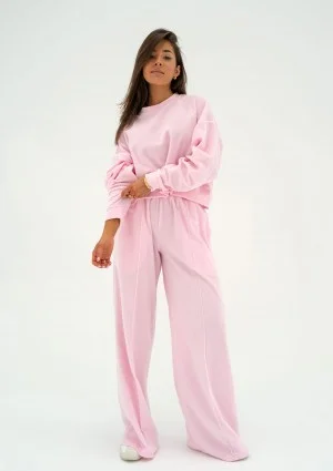 Costa Velvet - Pastel pink velvet sweatpants