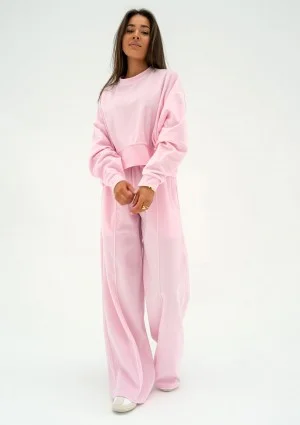 Costa Velvet - Pastel pink velvet sweatshirt