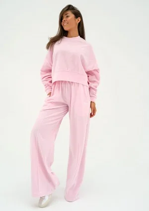 Costa Velvet - Pastel pink velvet sweatshirt