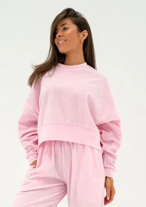 Costa Velvet - Pastel pink velvet sweatshirt