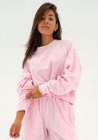 Costa Velvet - Pastel pink velvet sweatshirt