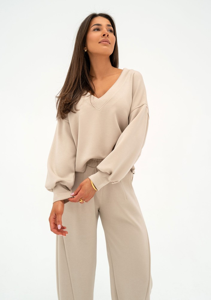 Ollie - Bluza z wiskozą Beige