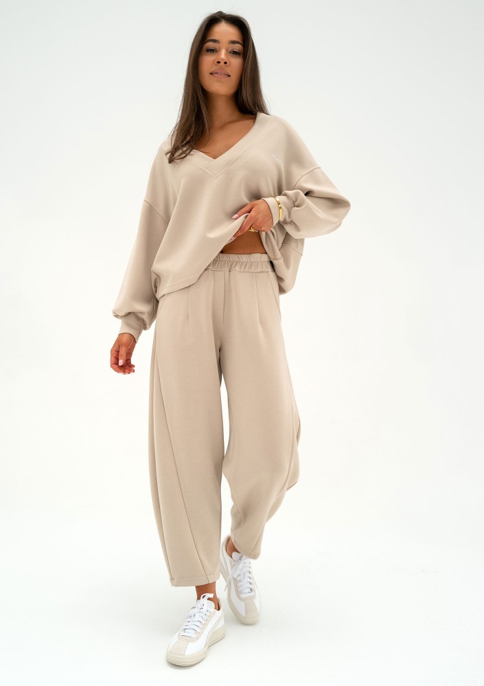 Ollie - Beige rayon sweatpants