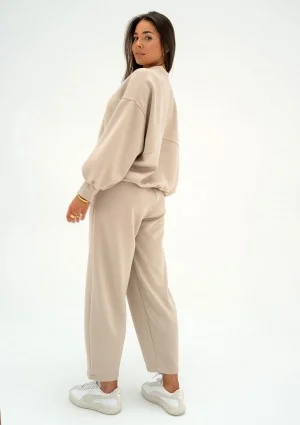 Ollie - Beige rayon sweatpants
