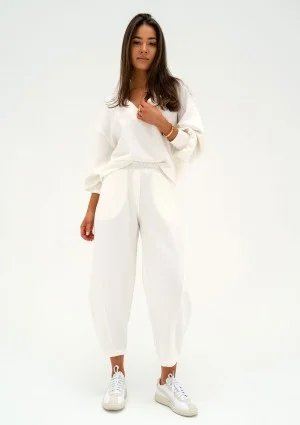 Ollie - Ecru rayon sweatpants